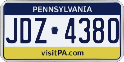 PA license plate JDZ4380