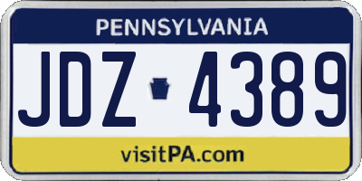 PA license plate JDZ4389