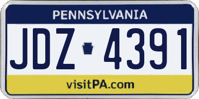 PA license plate JDZ4391