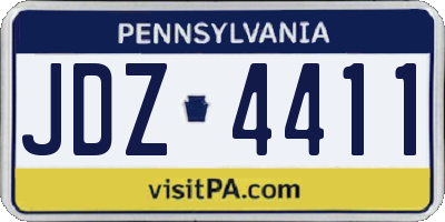 PA license plate JDZ4411
