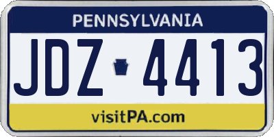 PA license plate JDZ4413