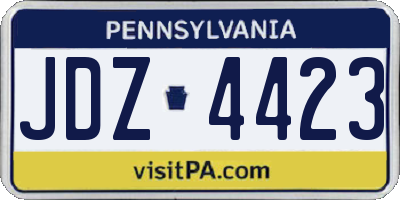 PA license plate JDZ4423