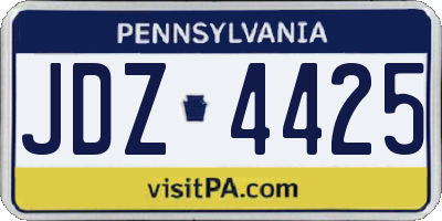 PA license plate JDZ4425