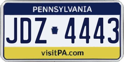 PA license plate JDZ4443
