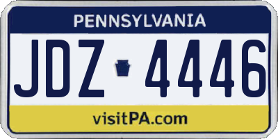 PA license plate JDZ4446