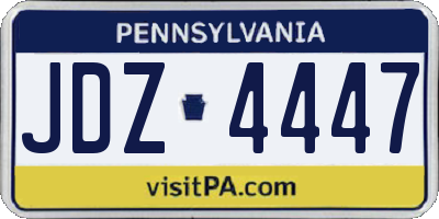 PA license plate JDZ4447
