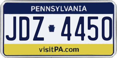 PA license plate JDZ4450