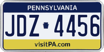 PA license plate JDZ4456