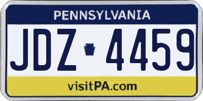 PA license plate JDZ4459