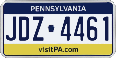 PA license plate JDZ4461
