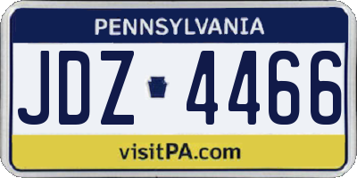 PA license plate JDZ4466