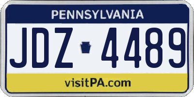 PA license plate JDZ4489