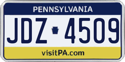 PA license plate JDZ4509