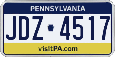 PA license plate JDZ4517