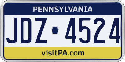 PA license plate JDZ4524
