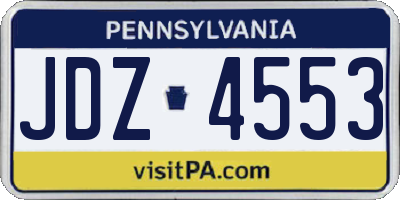 PA license plate JDZ4553