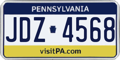 PA license plate JDZ4568