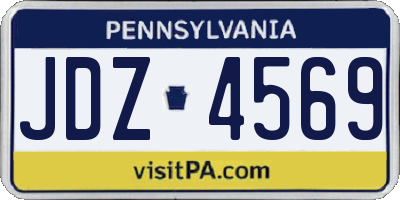 PA license plate JDZ4569