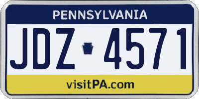 PA license plate JDZ4571
