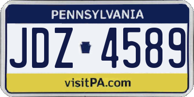 PA license plate JDZ4589