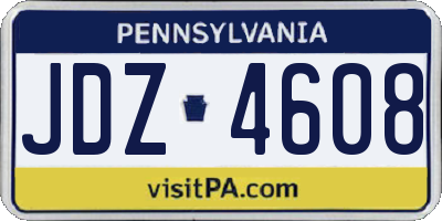 PA license plate JDZ4608