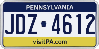 PA license plate JDZ4612