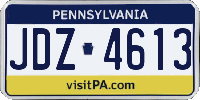 PA license plate JDZ4613