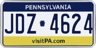 PA license plate JDZ4624