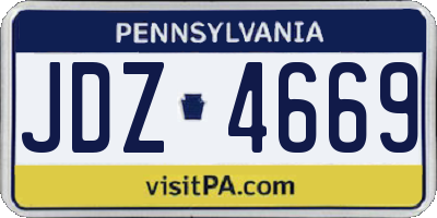 PA license plate JDZ4669