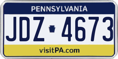 PA license plate JDZ4673