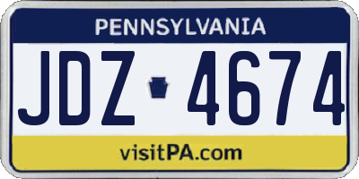 PA license plate JDZ4674