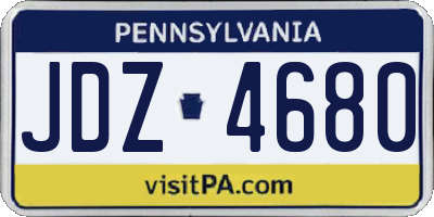 PA license plate JDZ4680