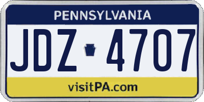 PA license plate JDZ4707