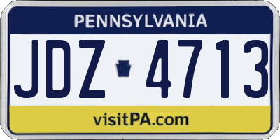 PA license plate JDZ4713