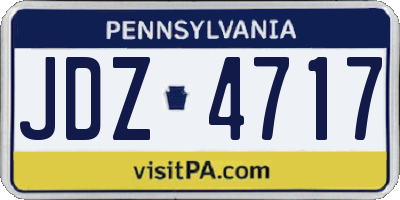 PA license plate JDZ4717