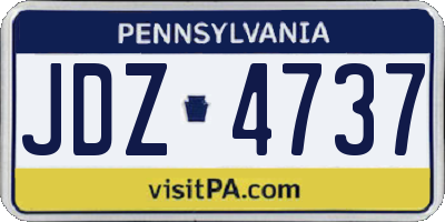 PA license plate JDZ4737