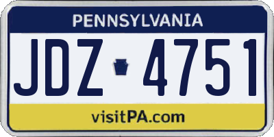 PA license plate JDZ4751