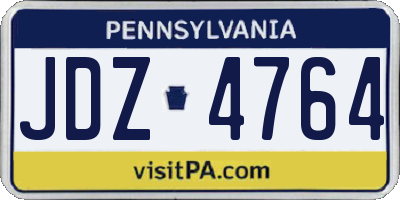 PA license plate JDZ4764
