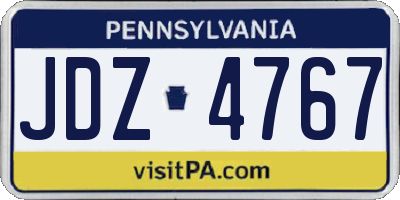 PA license plate JDZ4767