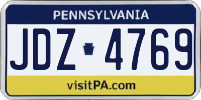 PA license plate JDZ4769