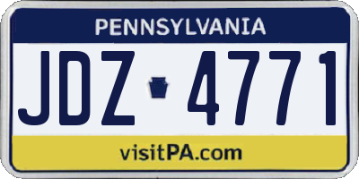 PA license plate JDZ4771