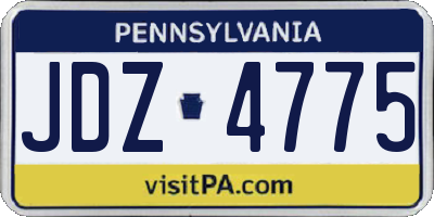 PA license plate JDZ4775