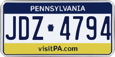 PA license plate JDZ4794