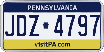 PA license plate JDZ4797