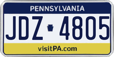 PA license plate JDZ4805