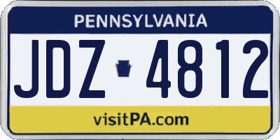 PA license plate JDZ4812