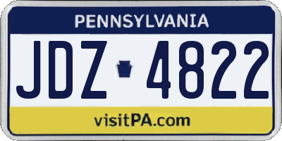 PA license plate JDZ4822