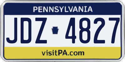 PA license plate JDZ4827