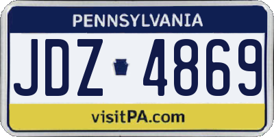 PA license plate JDZ4869