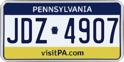 PA license plate JDZ4907